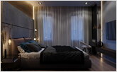 Loft style in a big bedroom