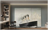 Designing of a children's room with a large picture of the ship