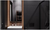 Combined bathroom in dark color