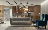 Дизайн проект гостиной, диван, кресло 