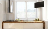Дизайн кухонной мебели, столешница у окна 