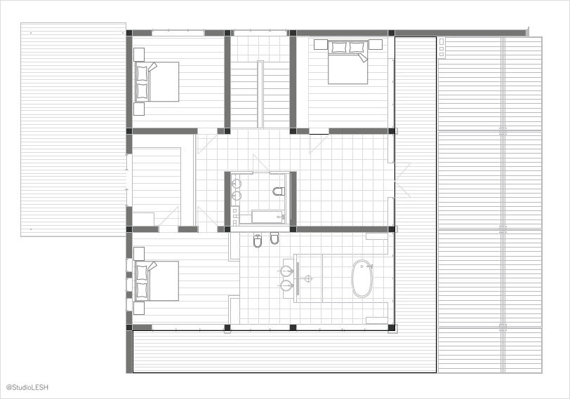 The layout of the second floor of country house