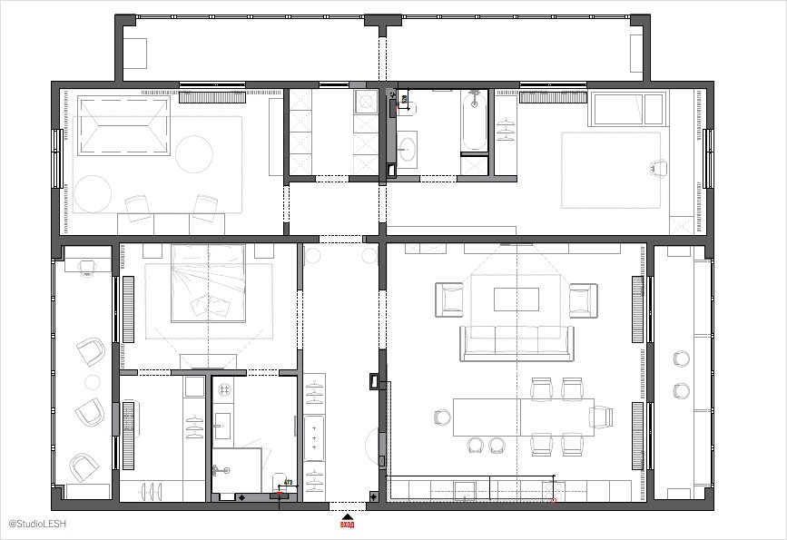  The final layout of the apartment in Petropavlovsk-Kamchatsky