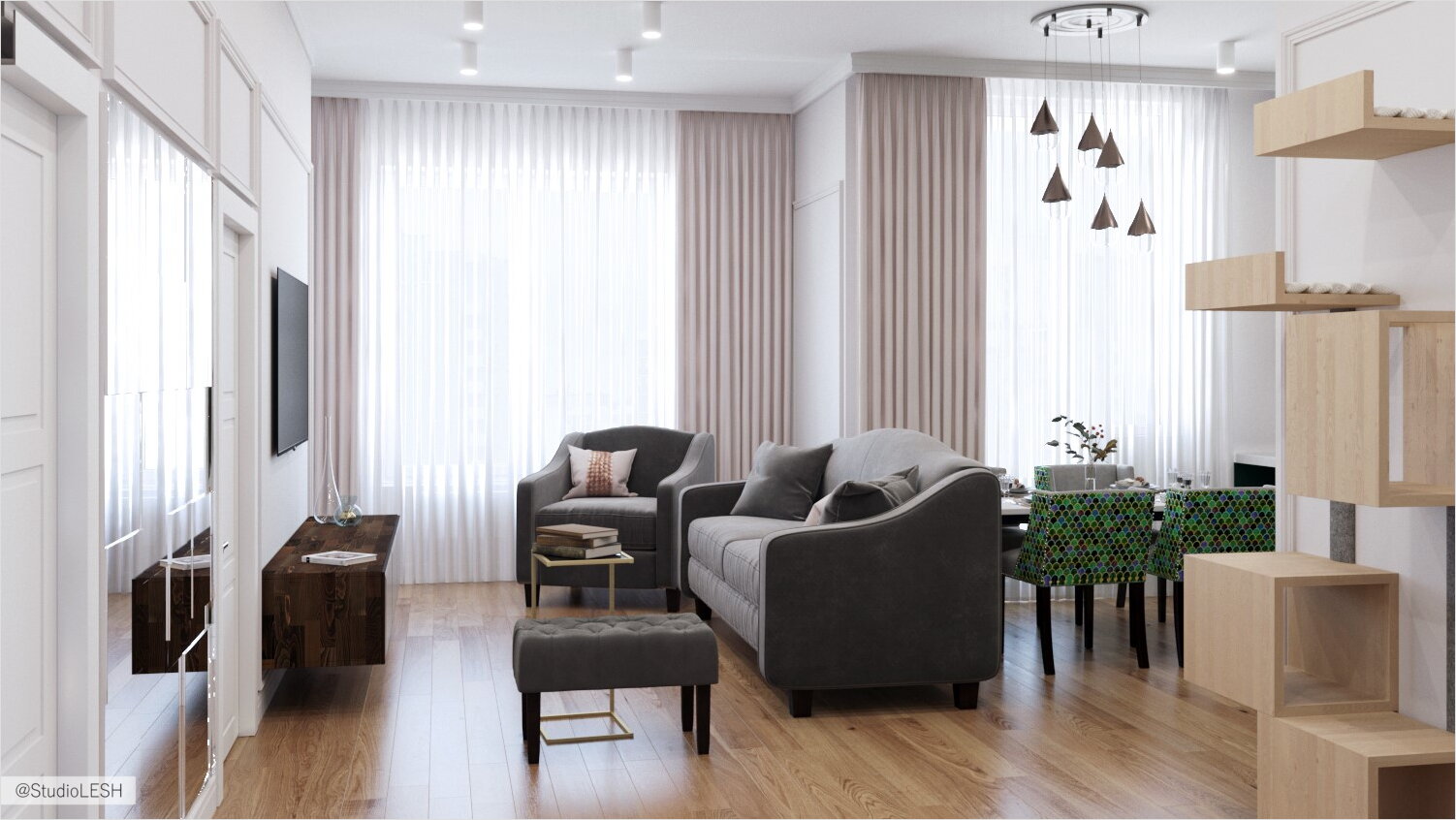 Просторная кухня-гостиная