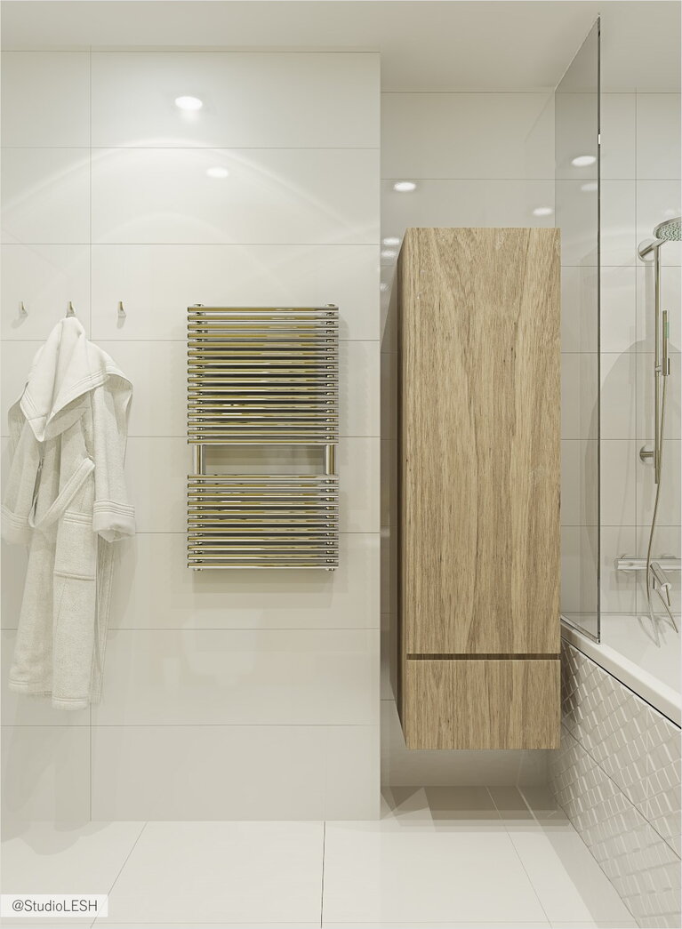 Оформление ванной в белом цвете 