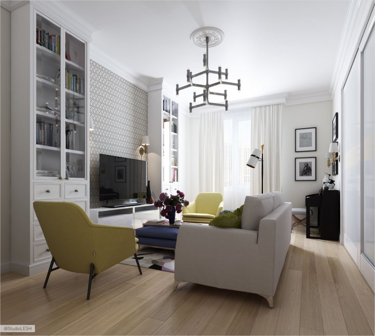 Оформление гостиной комнаты