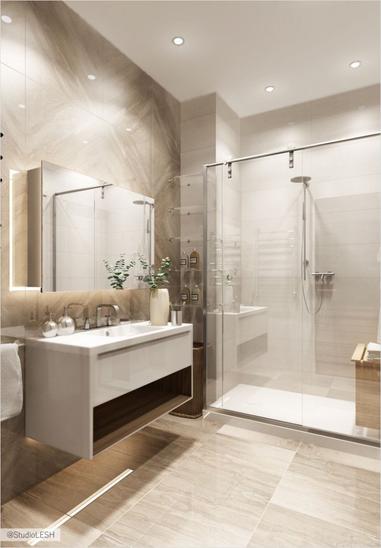 Интерьер современной ванной комнаты 