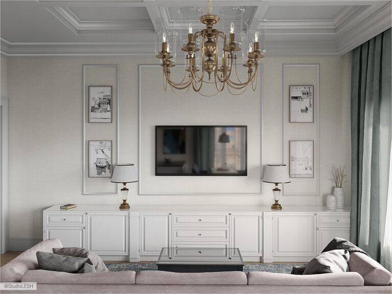 Светлый интерьер частного дома