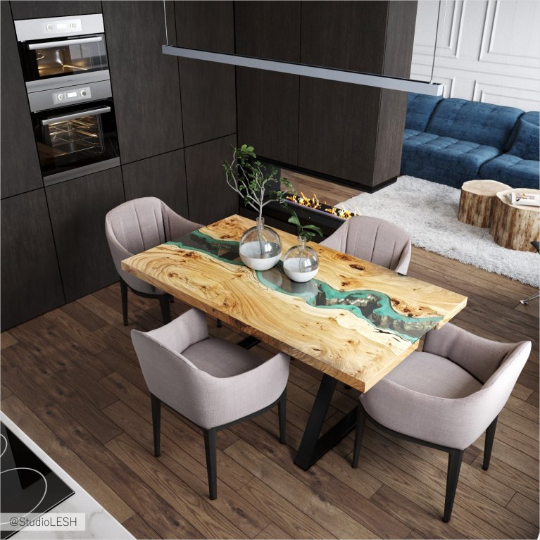 Обеденный стол из слэба