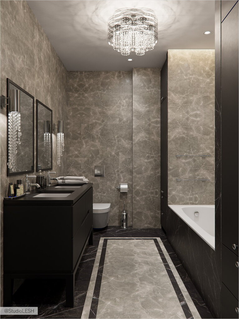 Ванная комната вытянутой формы