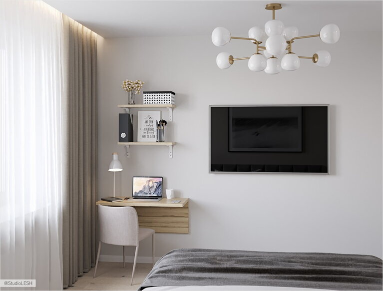 Рабочее место в спальне