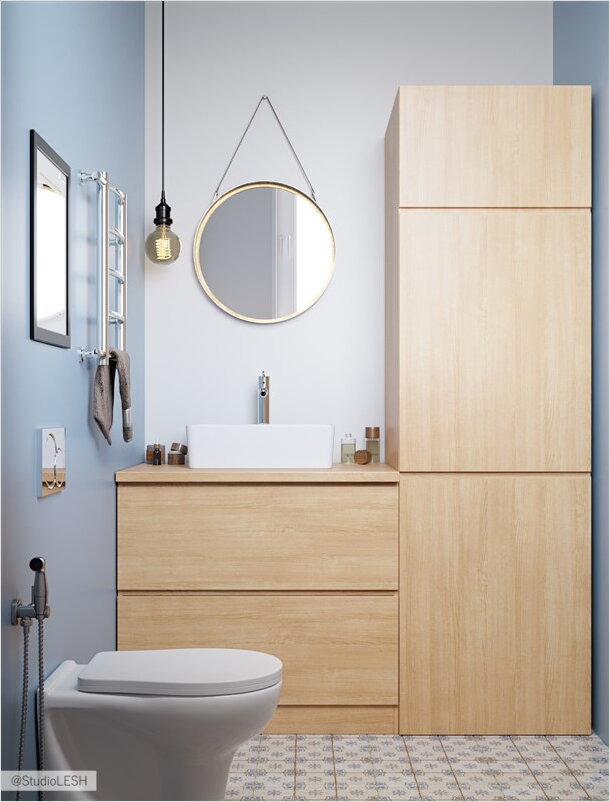 Португальский дизайн, светлый санузел