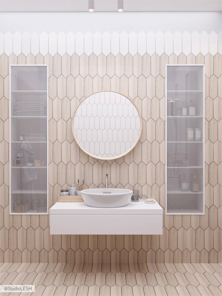 Зеркало и тумба под раковину