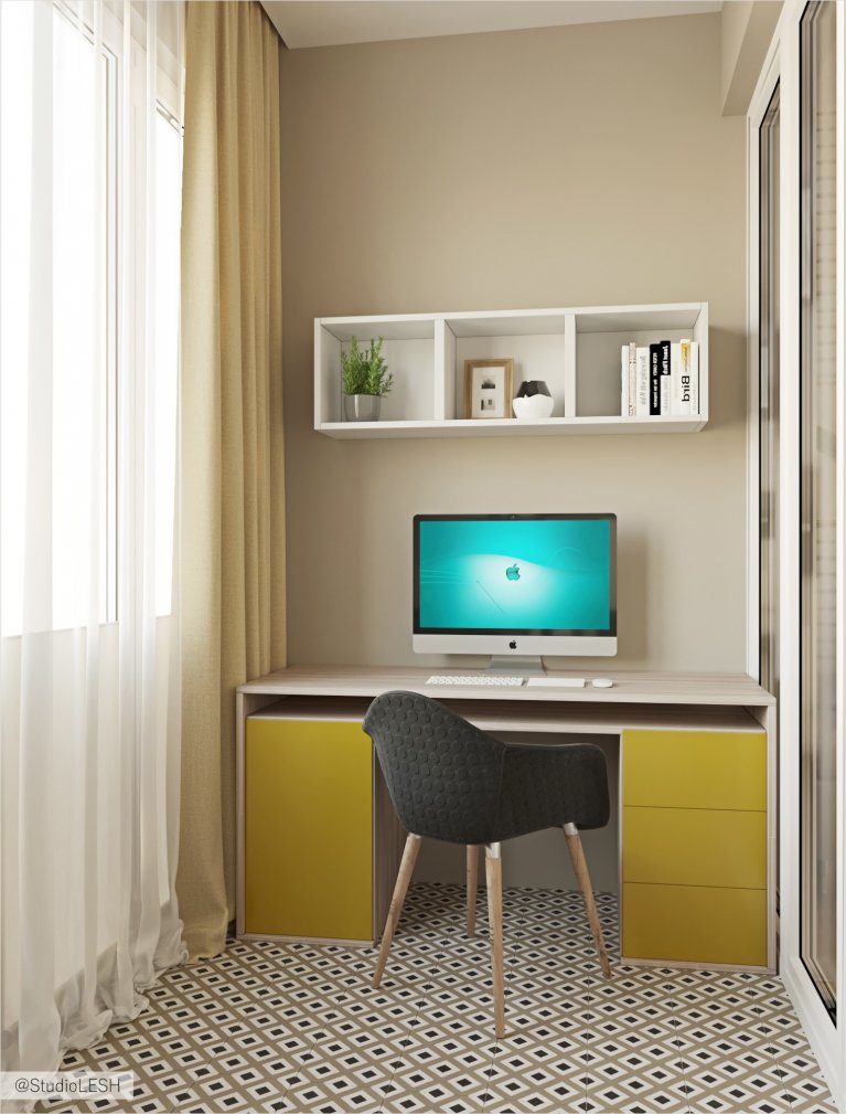 Рабочие место на лоджие в кухне 