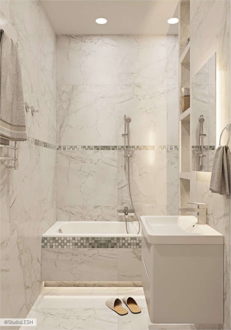 Подсветка под ванной в современном интерьере 