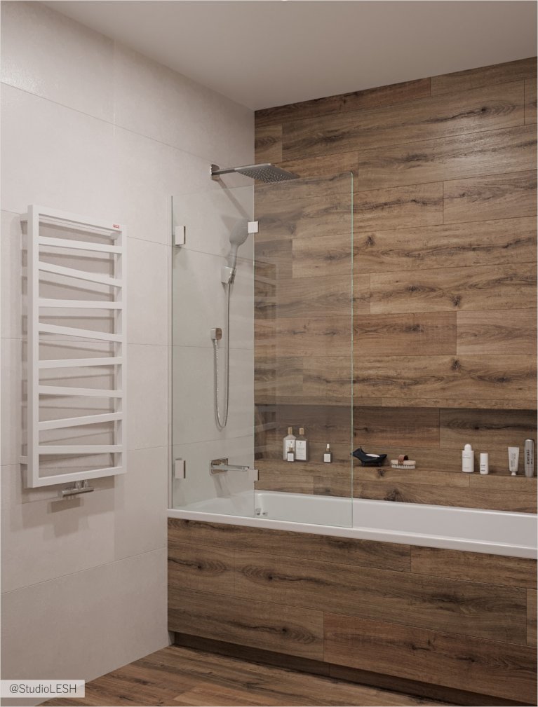 Оформление ниши в ванной 