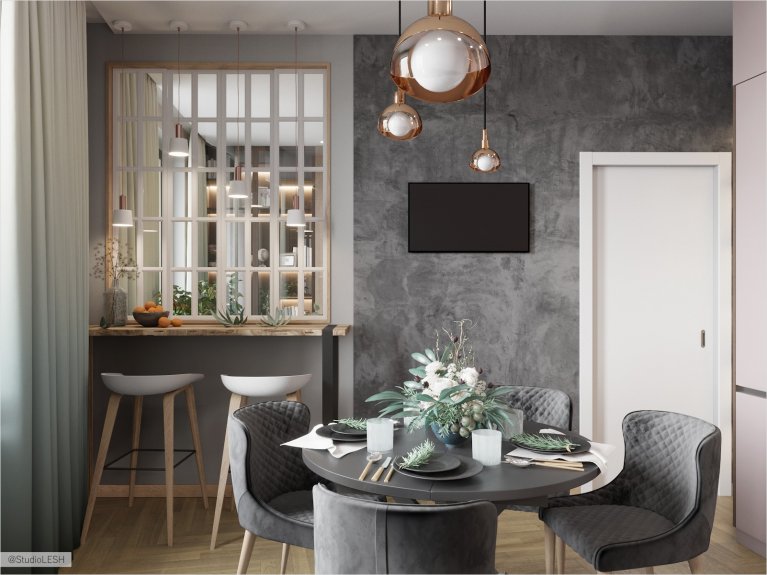 Стена из декоративной штукатурки