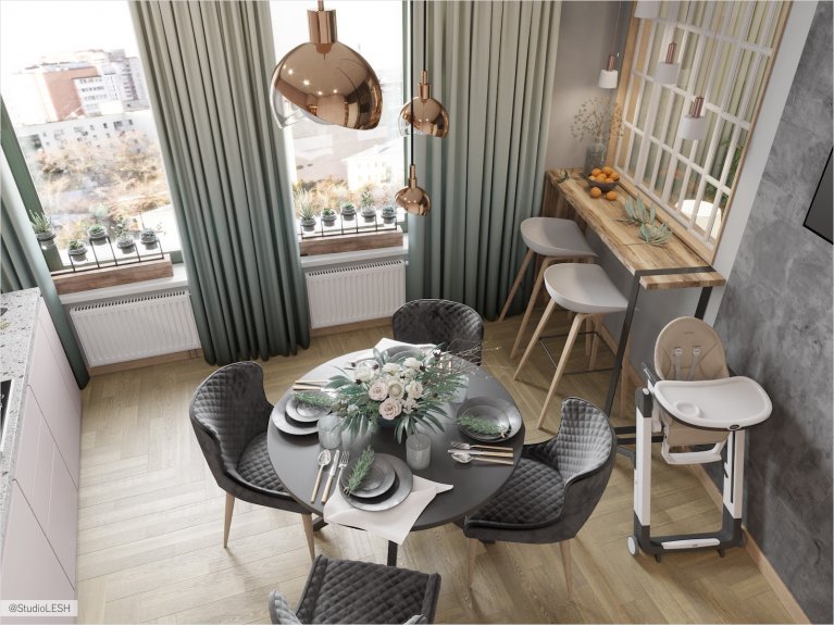 Большие окна в кухне