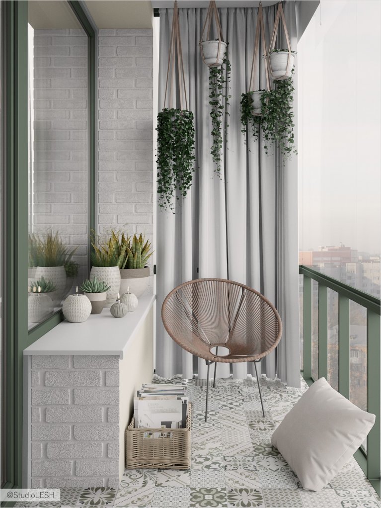 Зона отдыха на балконе