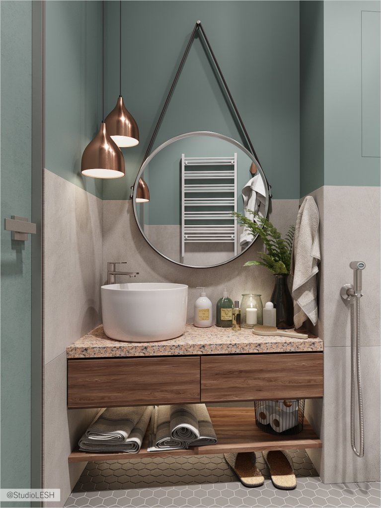 Натуральное дерево в ванной