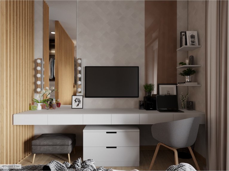 Рабочее место в спальне 