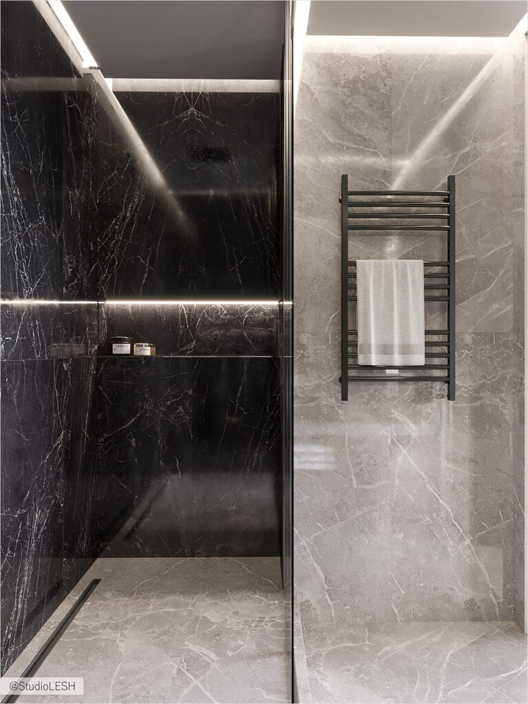 Marble neutral shower