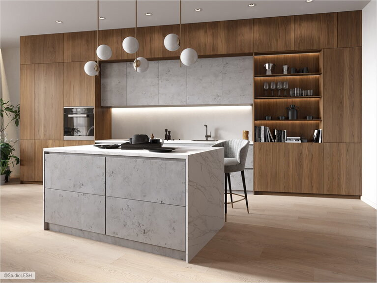 Kitchen island from quartz