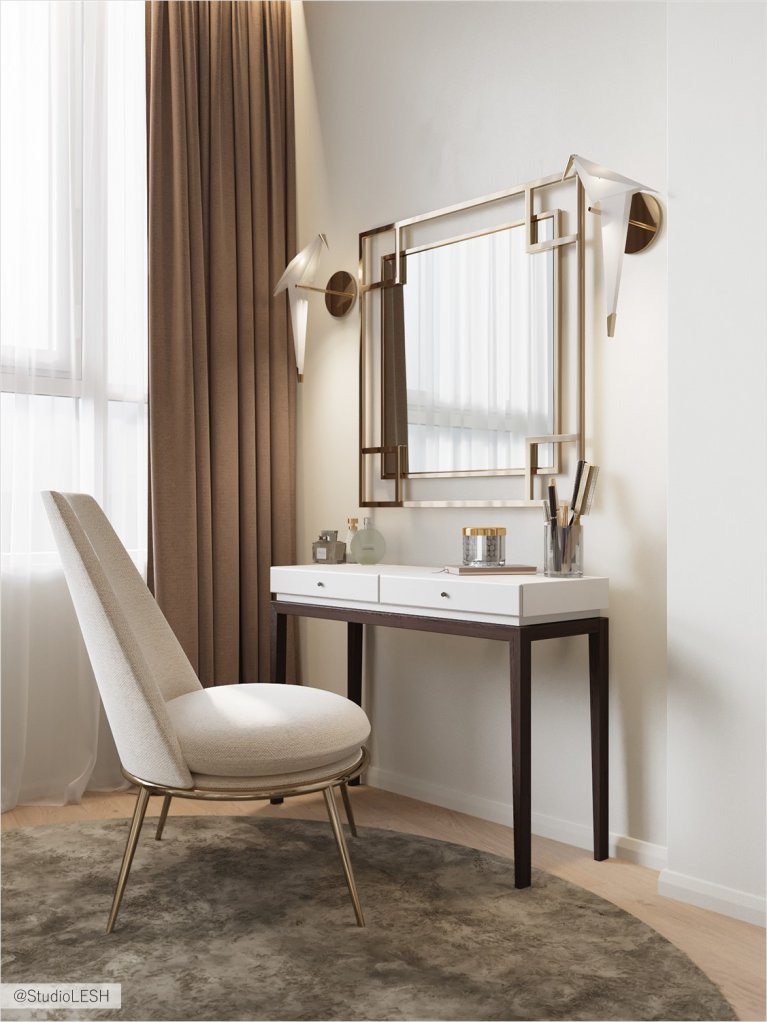  Dressing table in the soft area and a large mirror