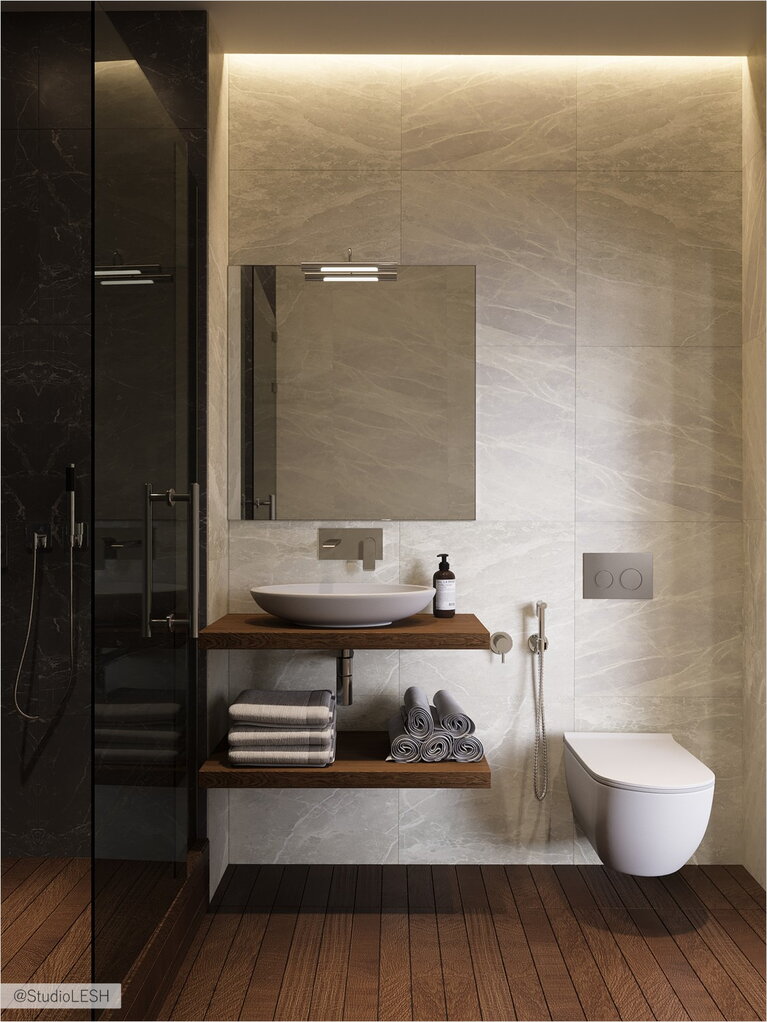  Bathroom with glass shower