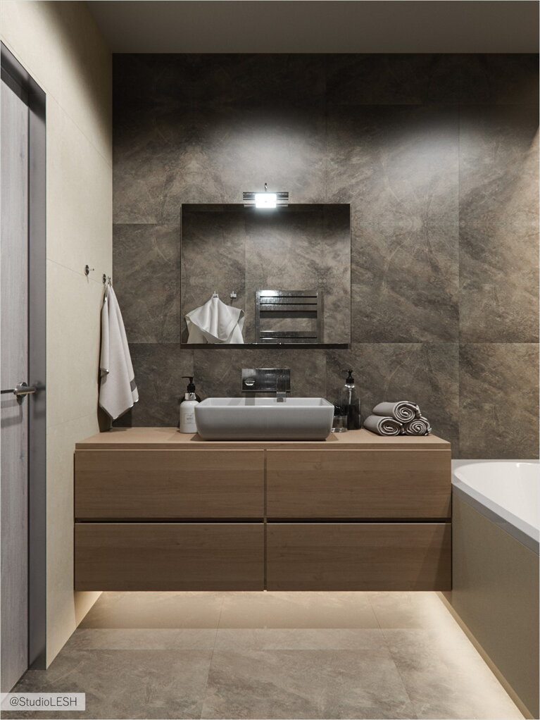 Gorgeous bathroom with a granite 