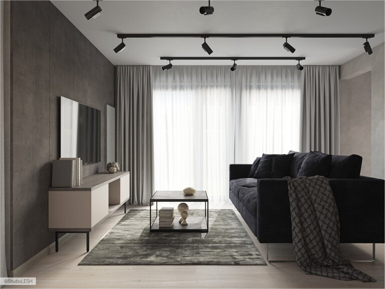 Гостиная с электрическим радиатором