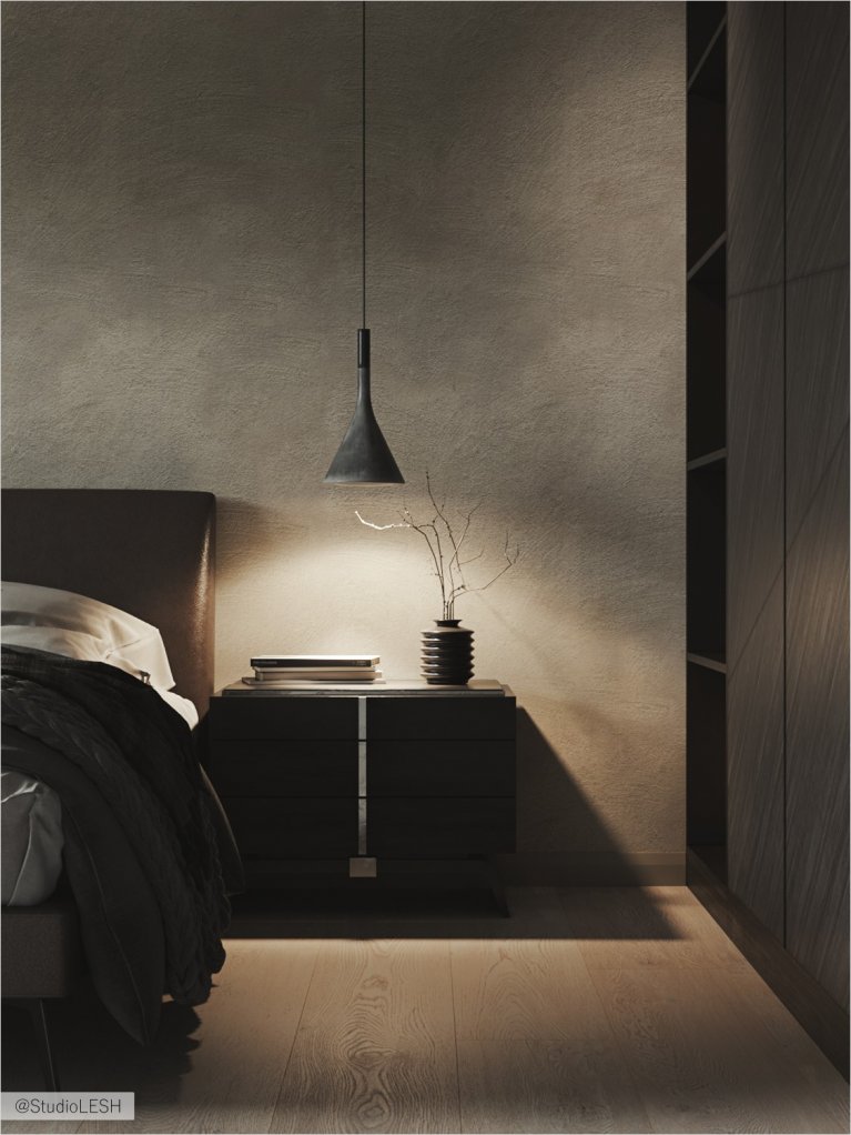 Свисающие светильники для локального света у тумбочки