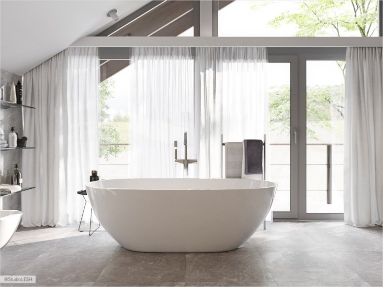 Отдельно стоящая ванна в ванне