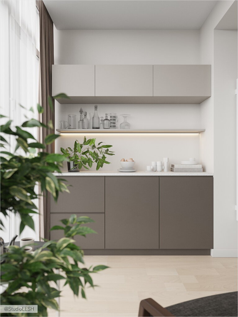 Extra kitchen set in the niche on the balcony