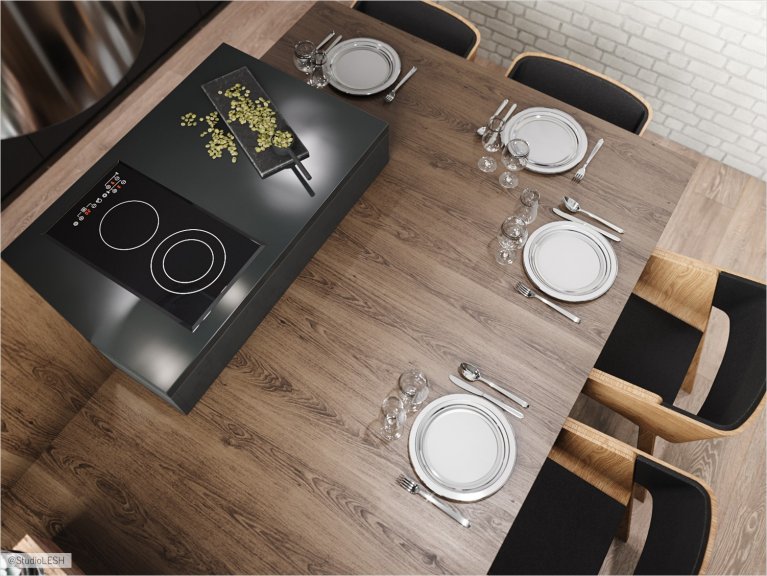 Обеденная зона в зоне готовки