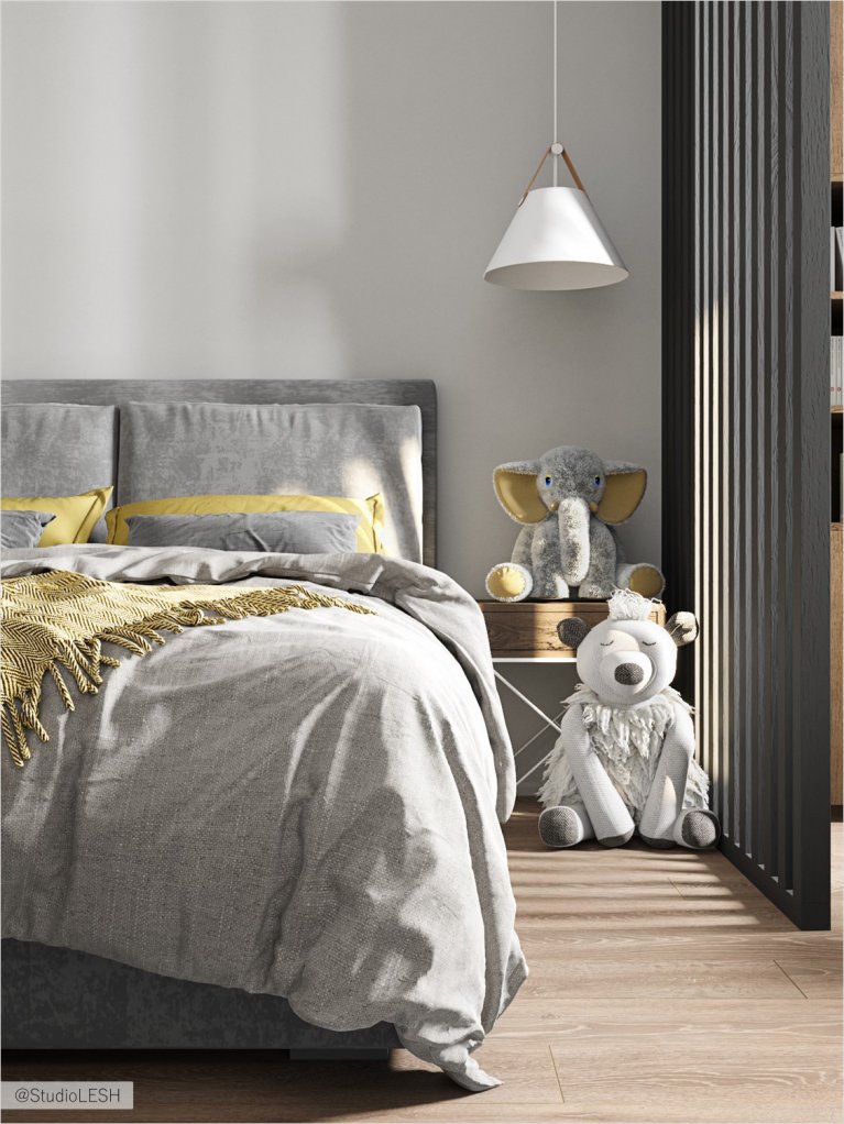 Зона сна в детской комнате