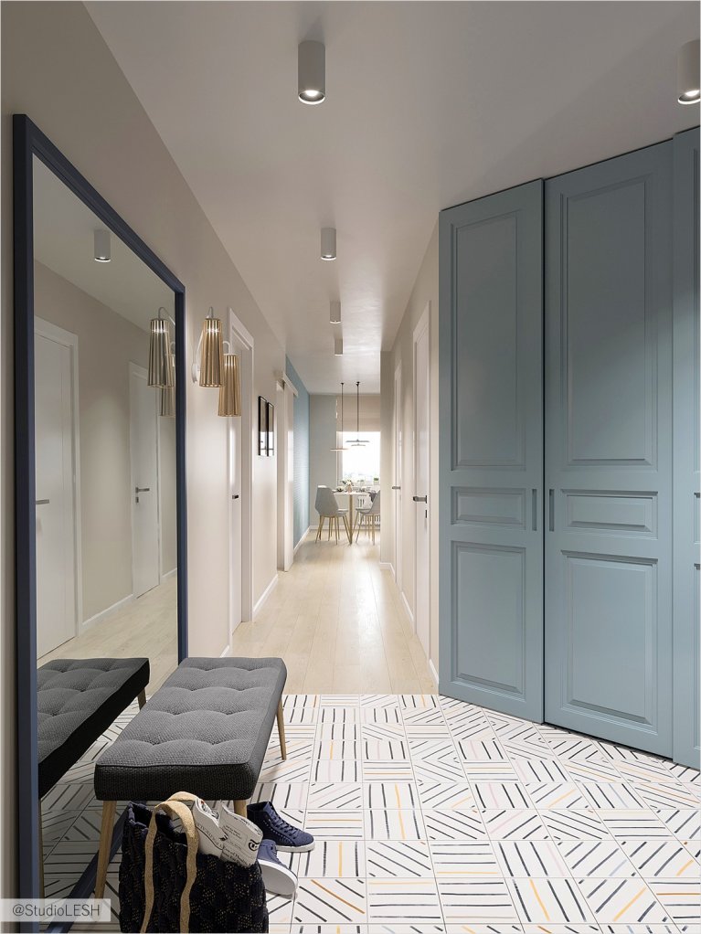 Spacious hall with unusual storage system