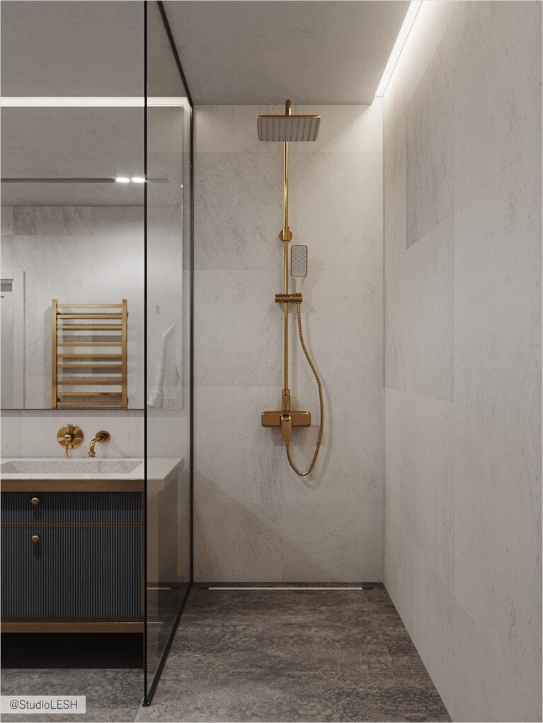 Rain shower in the bathroom