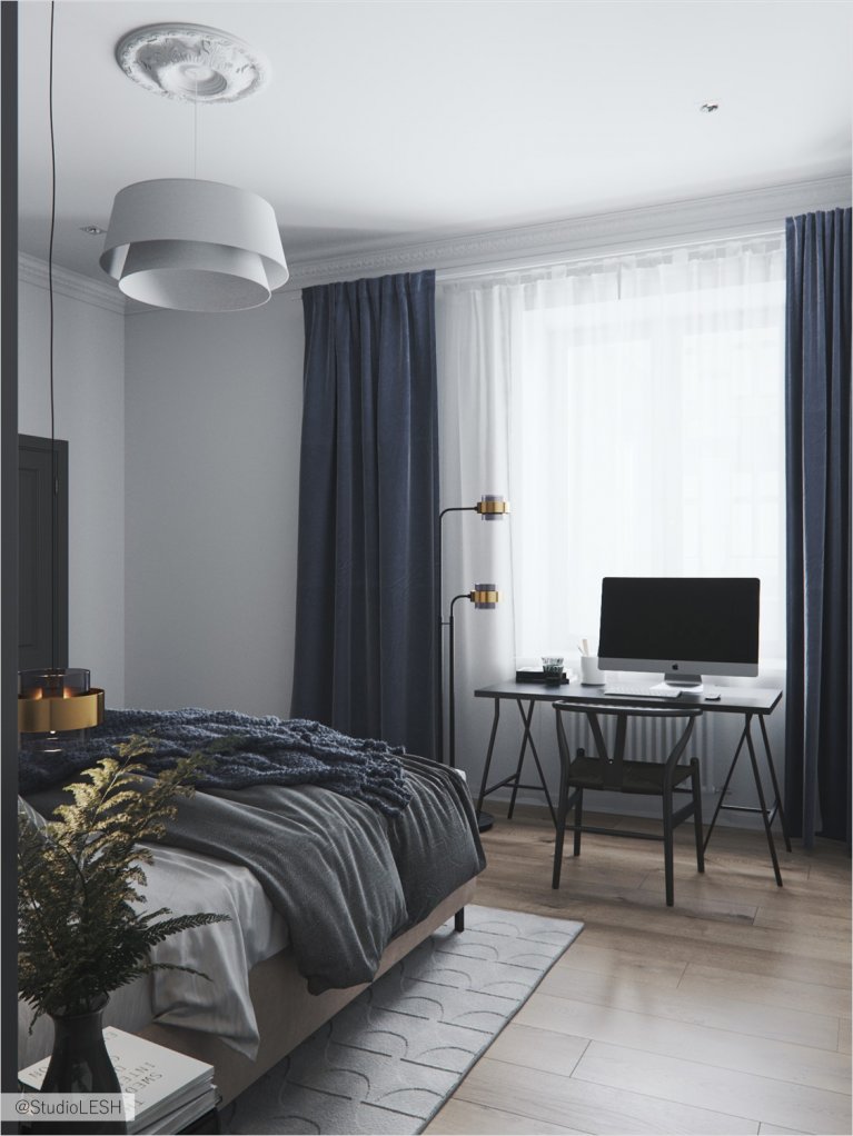  Elegant bedroom composition in rich colors