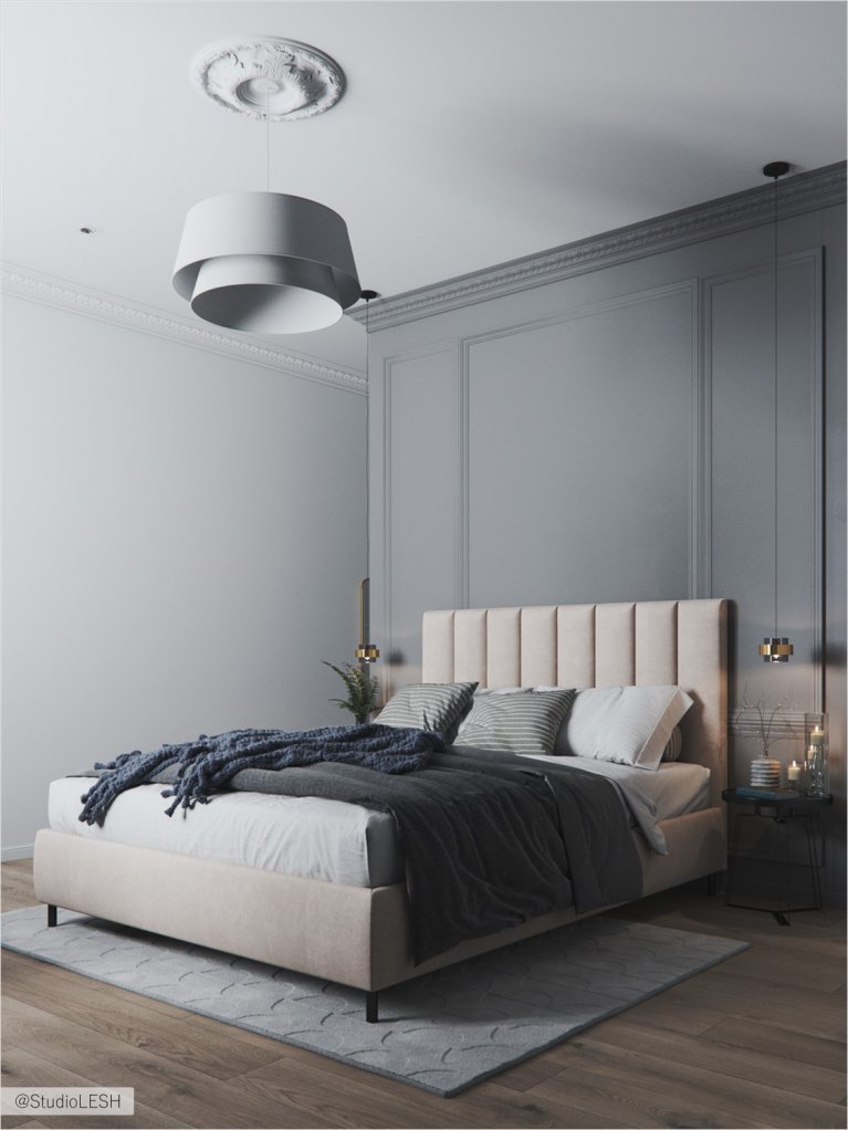  Cozy double bed in a bright bedroom