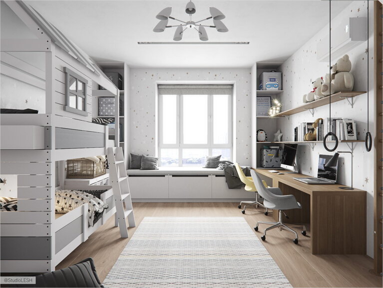  Bright children's room for two children