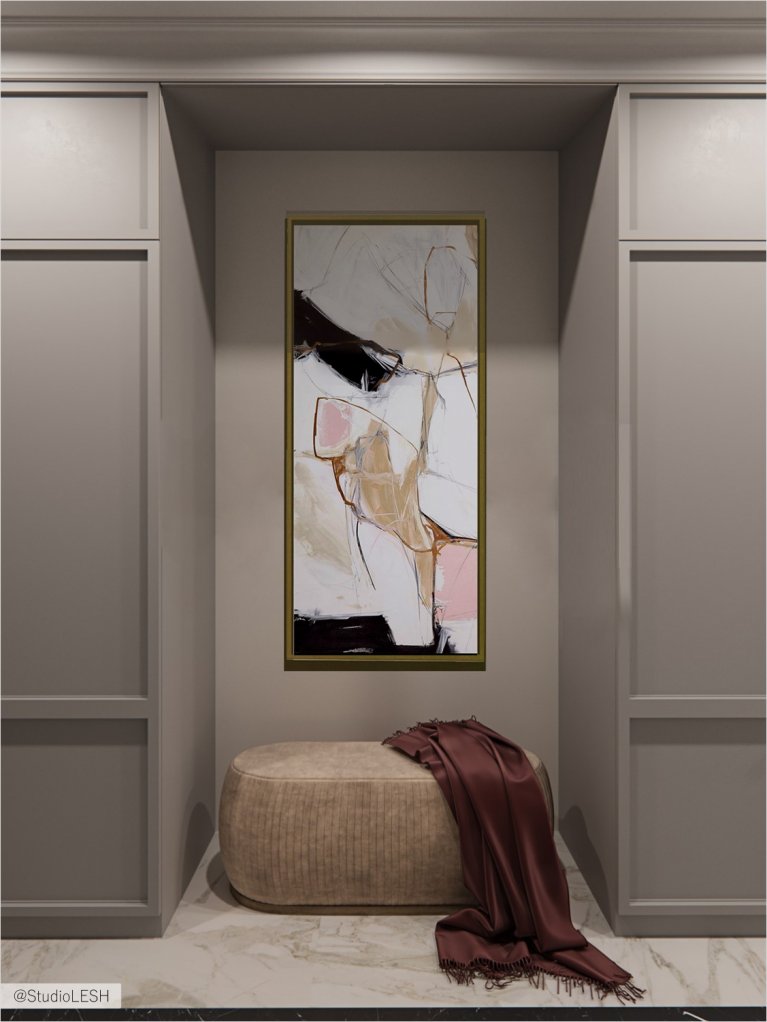 Bench in a niche in the storage area