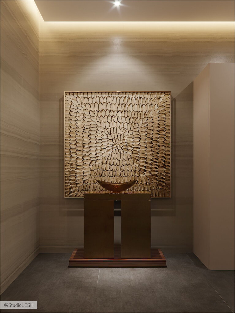 Интерьер коридора с красивым декором 