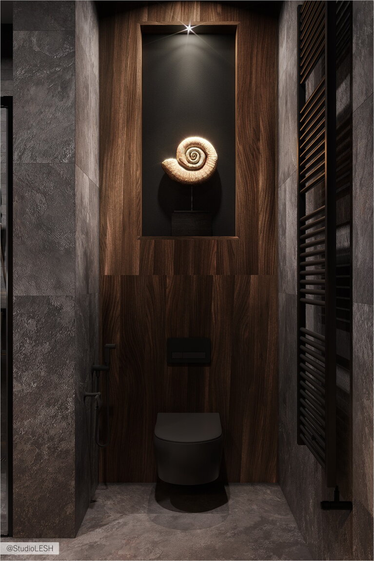 Bathroom in black with decor