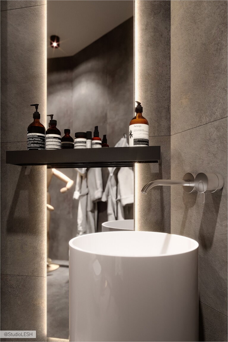 Round fixed bathroom sink