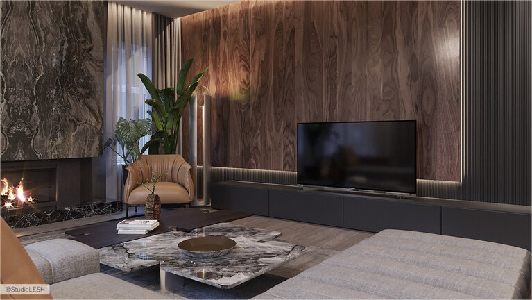 Дизайн стены с телевизором в гостиной фото 