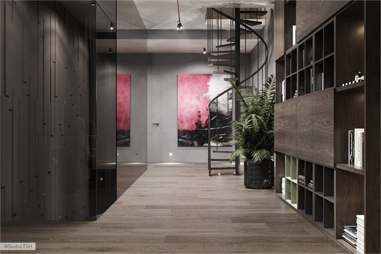 Photo of spiral staircases in a private house