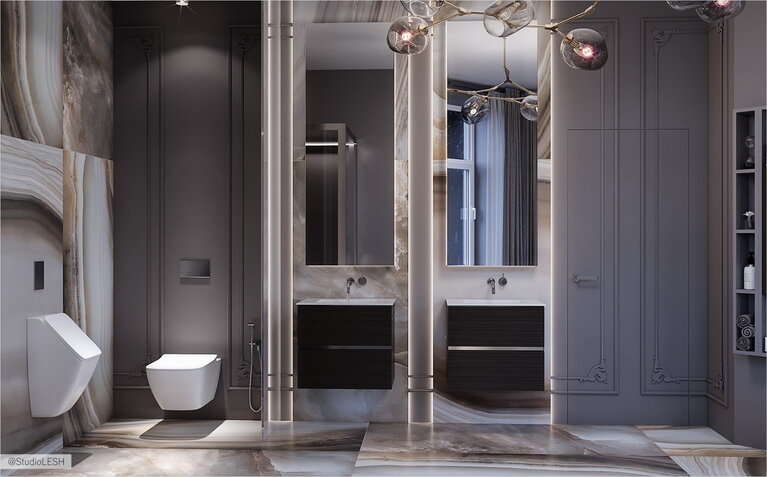 Large bathroom interior