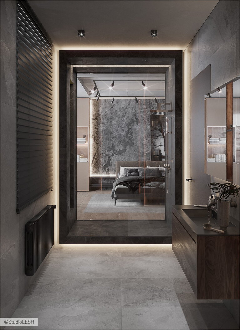 Bedroom with bathroom and dressing room