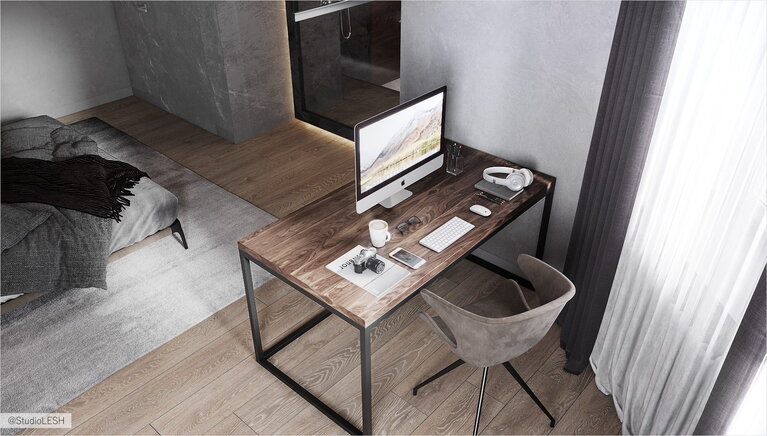 Design of a workplace in an apartment